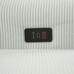 Bellemave®57.48" Pull - out Sofa Bed Convertible Couch 2 Seat Loveseat Sofa Modern Sleeper Sofa with Two Throw Pillows and USB Ports for Living Room, Light Grey - Green - Bellemave