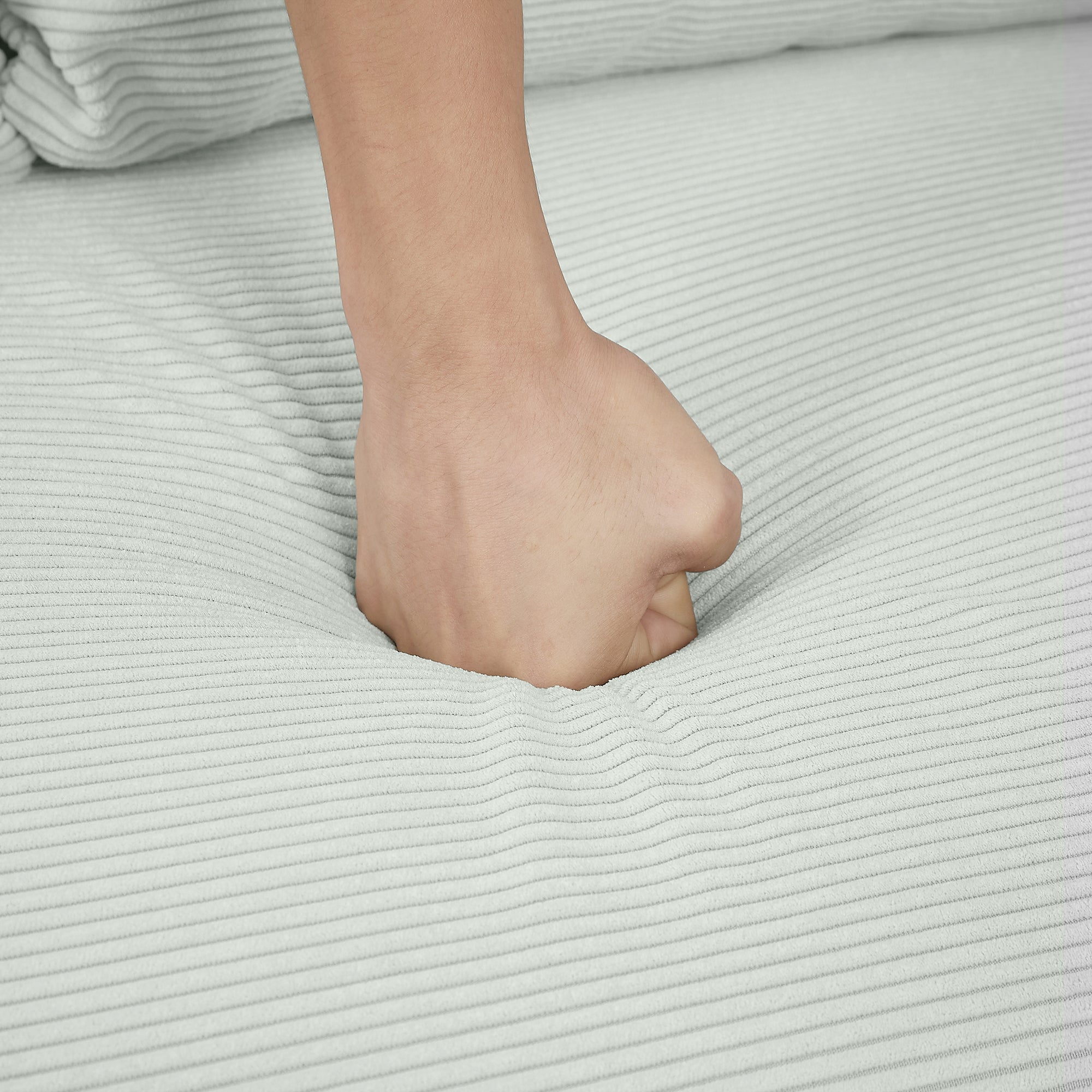 Bellemave®57.48" Pull - out Sofa Bed Convertible Couch 2 Seat Loveseat Sofa Modern Sleeper Sofa with Two Throw Pillows and USB Ports for Living Room, Light Grey - Green - Bellemave