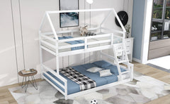 Bellemave®Twin Size House Bunk Bed with Slide and Ladder,White - Bellemave