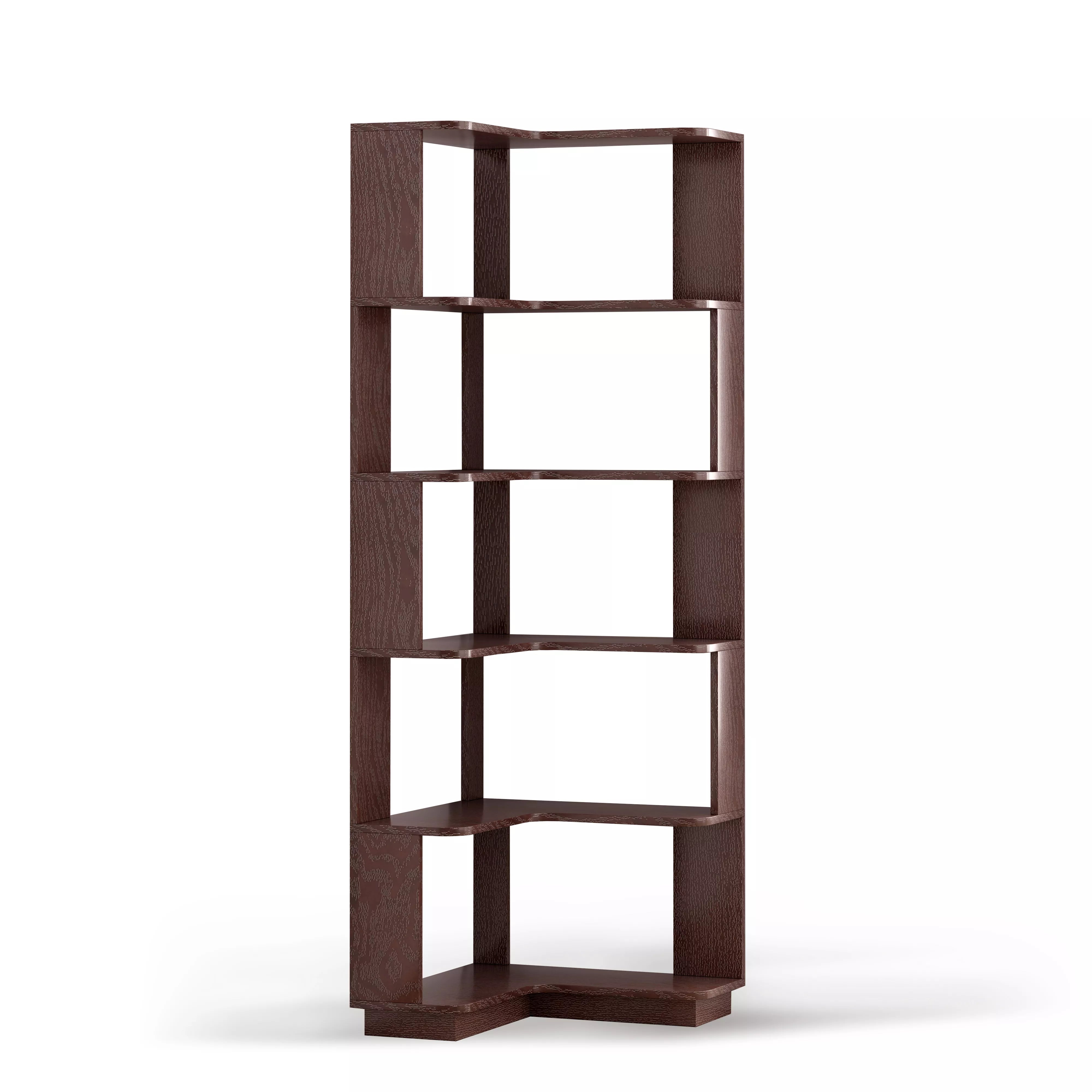 Bellemave® 6 Tier Corner Bookshelf, Industrial L Shaped Bookcase with Anti-Drop Panel, Freestanding Wood Grain Shelf Display Rack Storage Organizer for Home Office Bellemave®