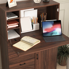 Bellemave® Desk Cabinet with Storage Drawer & Shelves, Fold-up Desktop