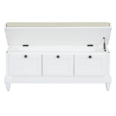 Bellemave® Classic Storage Bench with Cushioned Seat and Three Drawers