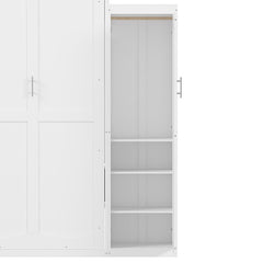 Bellemave® Murphy Bed with Two Wardrobe and Storage Shelf