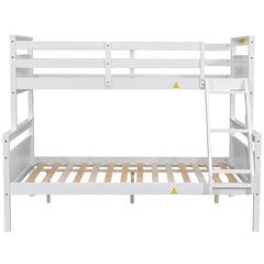 Bellemave® Twin over Full Bunk Bed with ladder, Safety Guardrail