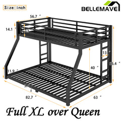 Bellemave® Full XL over Queen Metal Bunk Bed