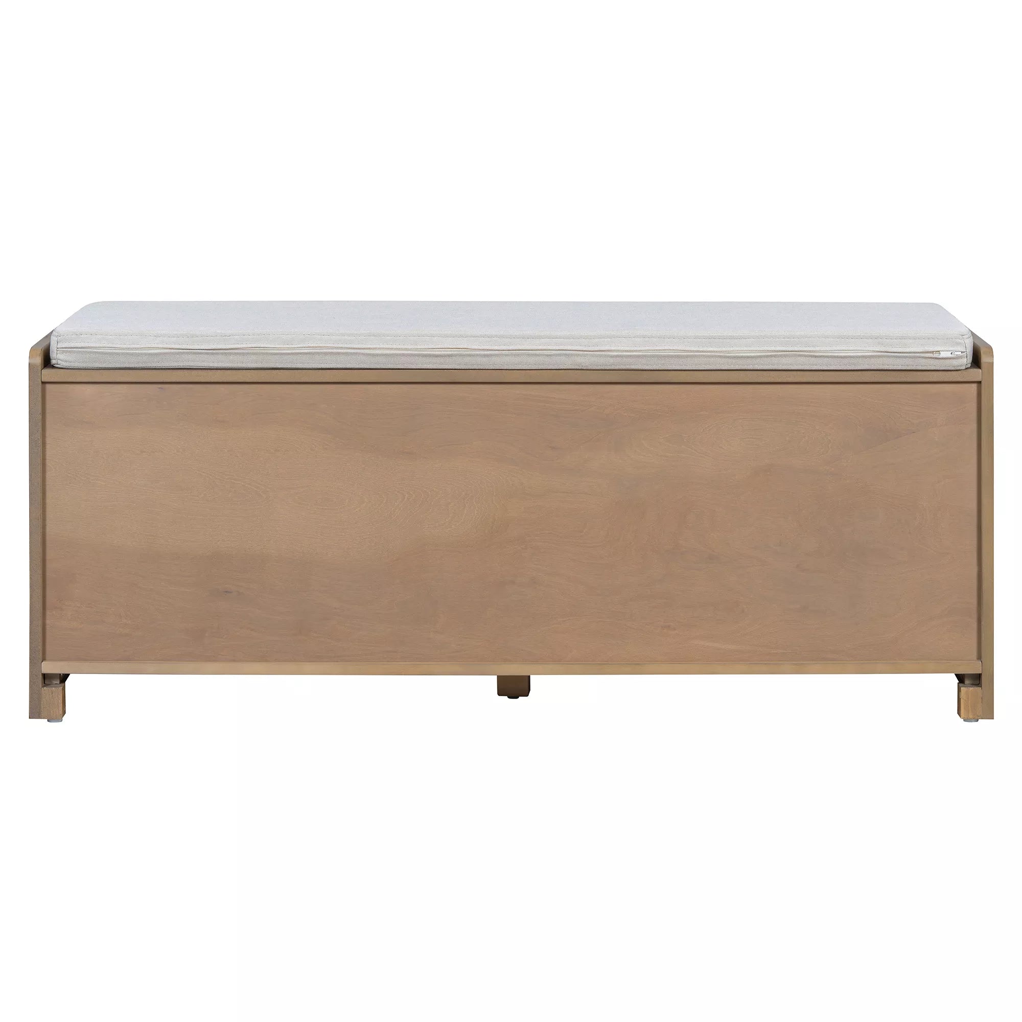Rustic storage bench rear view