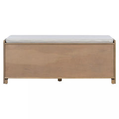 Rustic storage bench rear view
