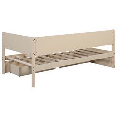 Bellemave® Twin Size Wood Daybed with 2 Drawers and Guardrail