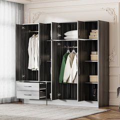 Bellemave® 6-Door Wardrobe with Shelves and Drawers