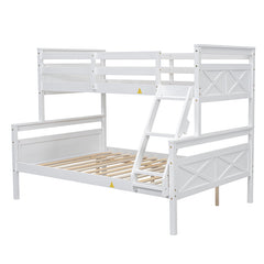 Bellemave® Twin over Full Bunk Bed with ladder, Safety Guardrail