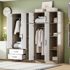 Bellemave® 6-Door Wardrobe with Shelves and Drawers