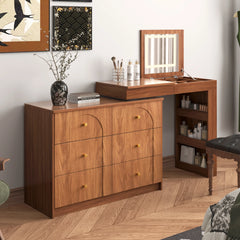 Bellemave® Vanity Desk with Mirror and Lights, Flip-Top Tabletop, 7 Storage Drawers, 9 Compartments