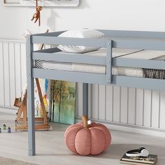 Bellemave® Twin Size Wooden Loft Bed with Ladder, Bed Platform of Strengthened Slats