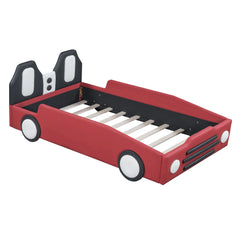 Bellemave® Twin Size Race Car-Shaped Platform Bed with Wheels Bellemave®