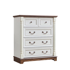 Bellemave® Farmhouse Style 5 Drawer Dresser Chest with Base