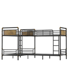 Bellemave® Twin Size Heavy Duty Metal Bunk Bed, Quad Bunk Bed for 4 Kids(Can Be Divided Into 3 Twin Beds)