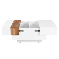 Bellemave® Square Coffee Table with Sliding Table Top with Hidden Storage Compartment