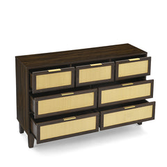 Bellemave® Modern Rattan Dresser with 7 Drawers