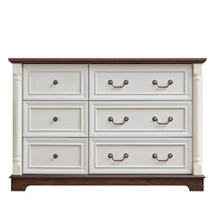 Bellemave® Farmhouse Style 6 Drawer Dresser Chest with Base