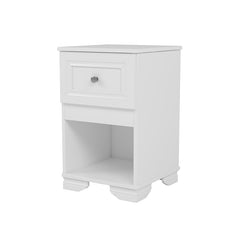 Bellemave® Elegant Design Nightstand with Metal Handle,Drawer and Open Shelf