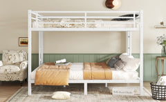 Bellemave® Queen Over Queen Bunk Beds for Adults,Heavy Duty Adult Bunk Beds,Metal Bunk Bed Queen Size with 2 Ladders,Noise-Free,White