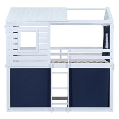 Bellemave® Wood House Bunk Bed with Tent Bellemave®