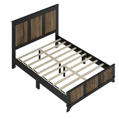 Bellemave® Farmhouse Platform Bed Frame | Queen Size, Solid Wood with Plywood Slats Bellemave®