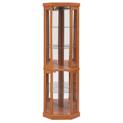 Bellemave® Corner Curio Cabinet with Tempered Glass Doors and Adjustable Shelves, Wine Bar China Cabinet for Living Room Liquor Storage Bellemave®