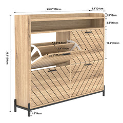 Bellemave® Shoe Cabinet with 4 Flip Drawers & Open Shelves