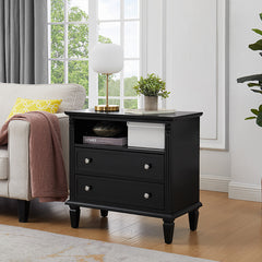 Bellemave® Open Space and 2 Drawers Dresser Nightstand with Charging Station