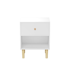 Bellemave® Wooden Nightstand with One Drawer One Shelf