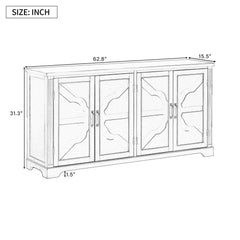 Bellemave® Country Style Wooden Sideboard with Pine Doors and Legs