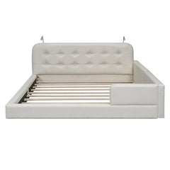 Bellemave® Queen Size Upholstered Platform Bed with 2 Reading Lights