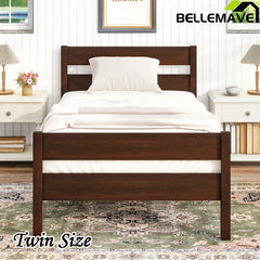 Bellemave® Twin Size Platform Bed with Headboard and Footboard