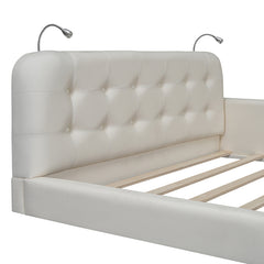 Bellemave® Queen Size Upholstered Platform Bed with 2 Reading Lights