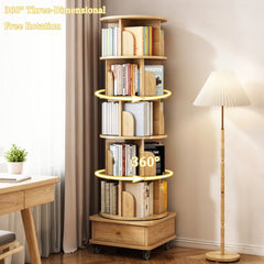 Bellemave® Rotating Bookshelf, 360¡ã Display Round Stackable Spinning Bookshelf, Revolving Round Book Shelf, Space-Saving