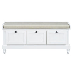 Bellemave® Classic Storage Bench with Cushioned Seat and Three Drawers