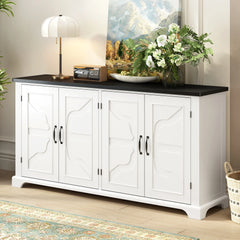 Bellemave® Country Style Wooden Sideboard with Pine Doors and Legs