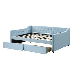 Bellemave® Full Size Upholstered Tufted Daybed with 2 Drawers Bellemave®