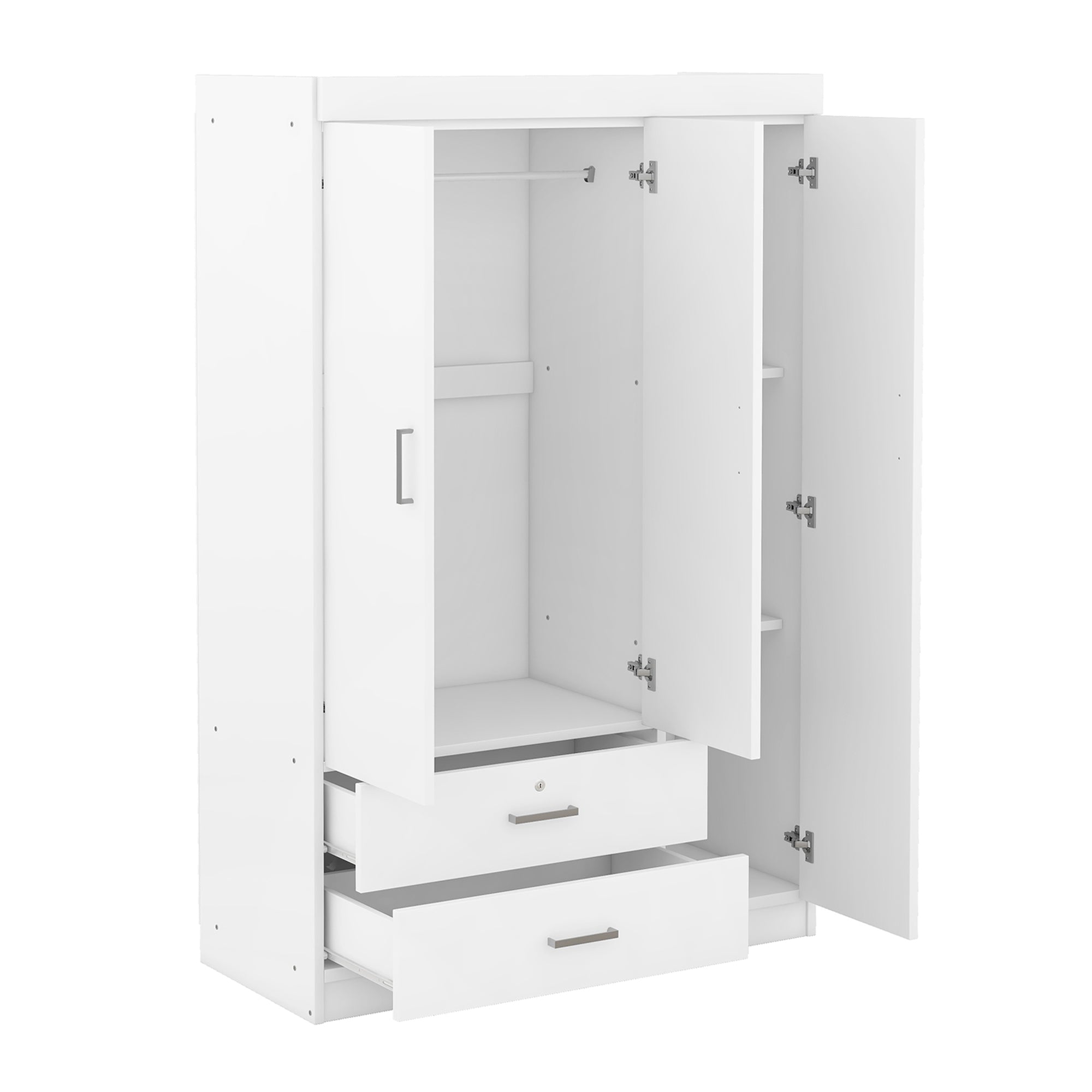 Bellemave® 3-Door Mirror Wardrobe with Shelves Bellemave®