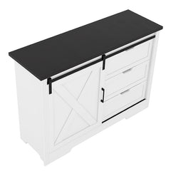 Bellemave® Storage Cabinet with Silent Sliding Doors and Three Drawers