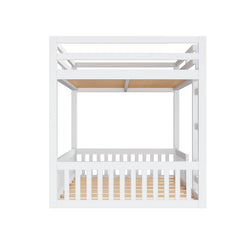Bellemave® Full Size Wood Bunk Bed with Ladder and Guardrails