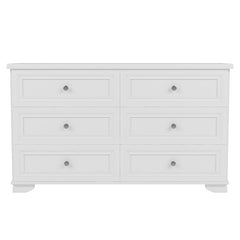 Bellemave® 6 Drawers Elegant Design Wooden Dresser with Metal Handles