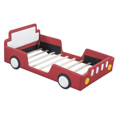 Bellemave® Twin Size Race Car-Shaped Platform Bed with Wheels Bellemave®