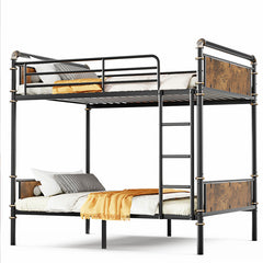 Bellemave® Twin XL Size Metal Bunk Bed, Industrial Detachable Bunk Beds with Safety Guard Rails