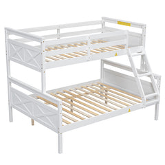 Bellemave® Twin over Full Bunk Bed with ladder, Safety Guardrail