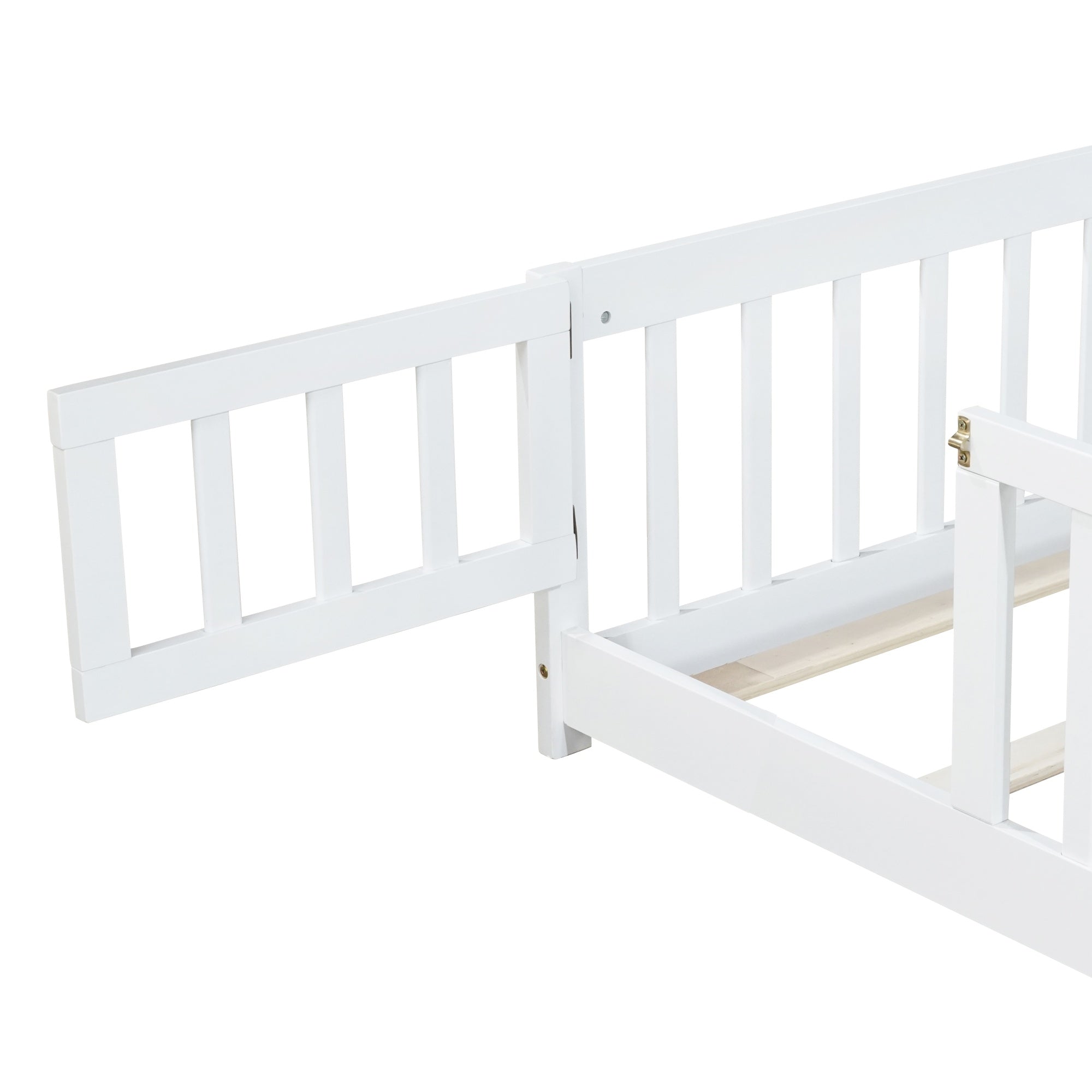 Bellemave® Twin Size Montessori Floor Bed for Kids,Twin Floor Bed Frame with Slats,Solid Wood Twin Bed Frame for Girls Boys,Grey Bellemave®