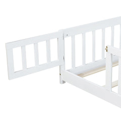 Bellemave® Twin Size Montessori Floor Bed for Kids,Twin Floor Bed Frame with Slats,Solid Wood Twin Bed Frame for Girls Boys,Grey Bellemave®