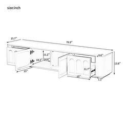 Bellemave® 70.9" Modern Entertainment Center Media Console Cabinet with 2 Cabinets and 2 Drawers