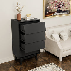 Bellemave® 4 Drawer Double Dresser Features Vintage-style and Bevel Design